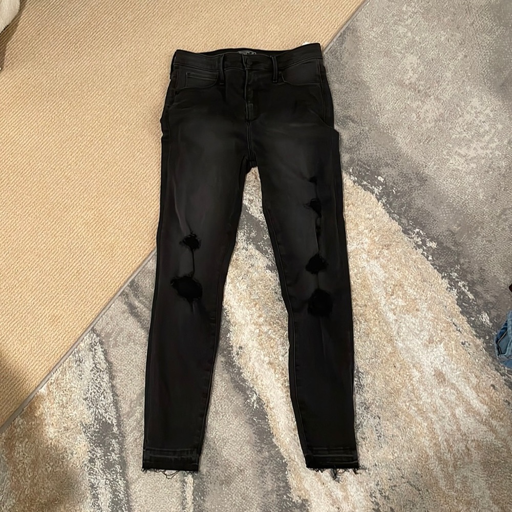 Abercrombie and Fitch Simone High Rise Ankle Black Jeans